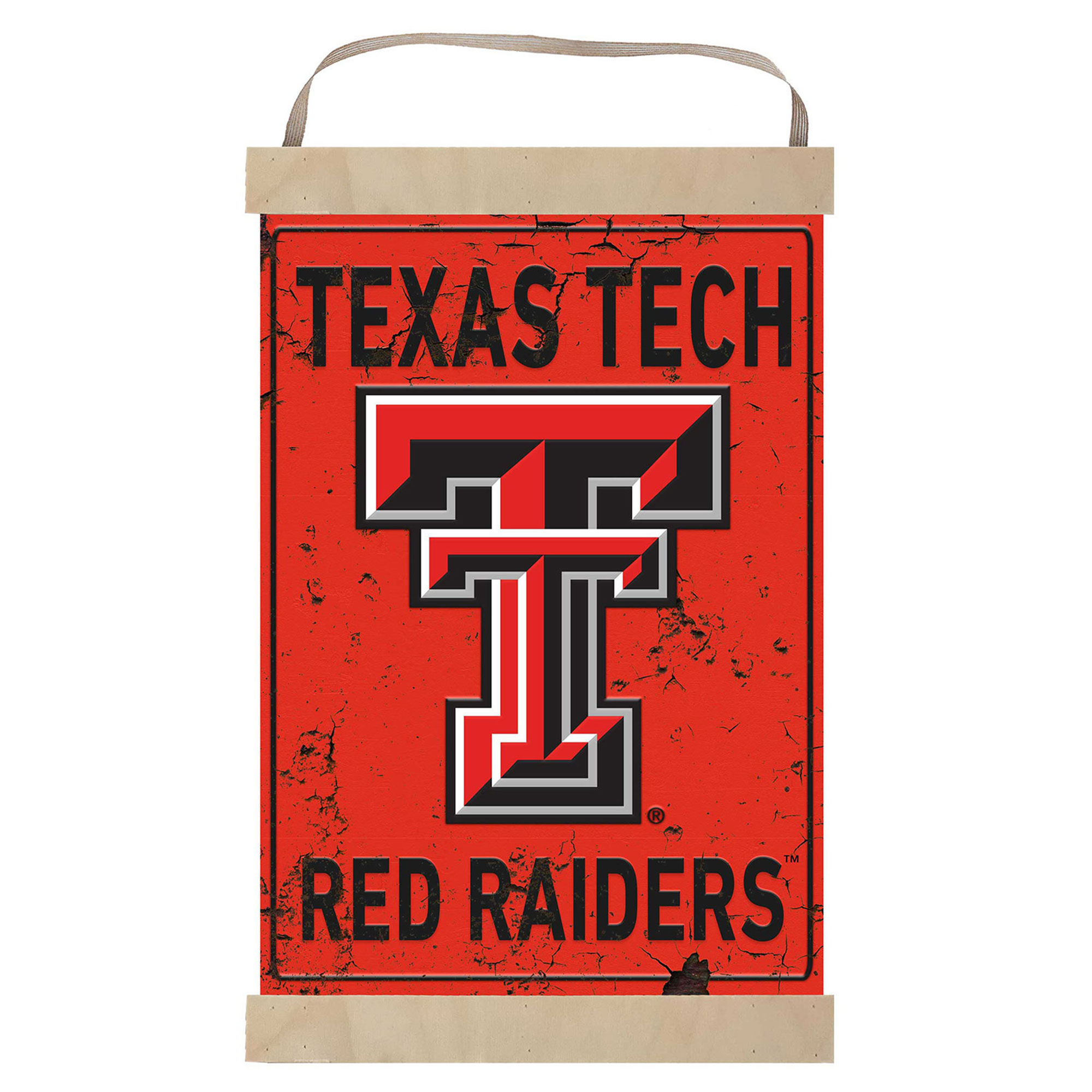 Texas Tech Red Raiders Faux Rust Banner Sign