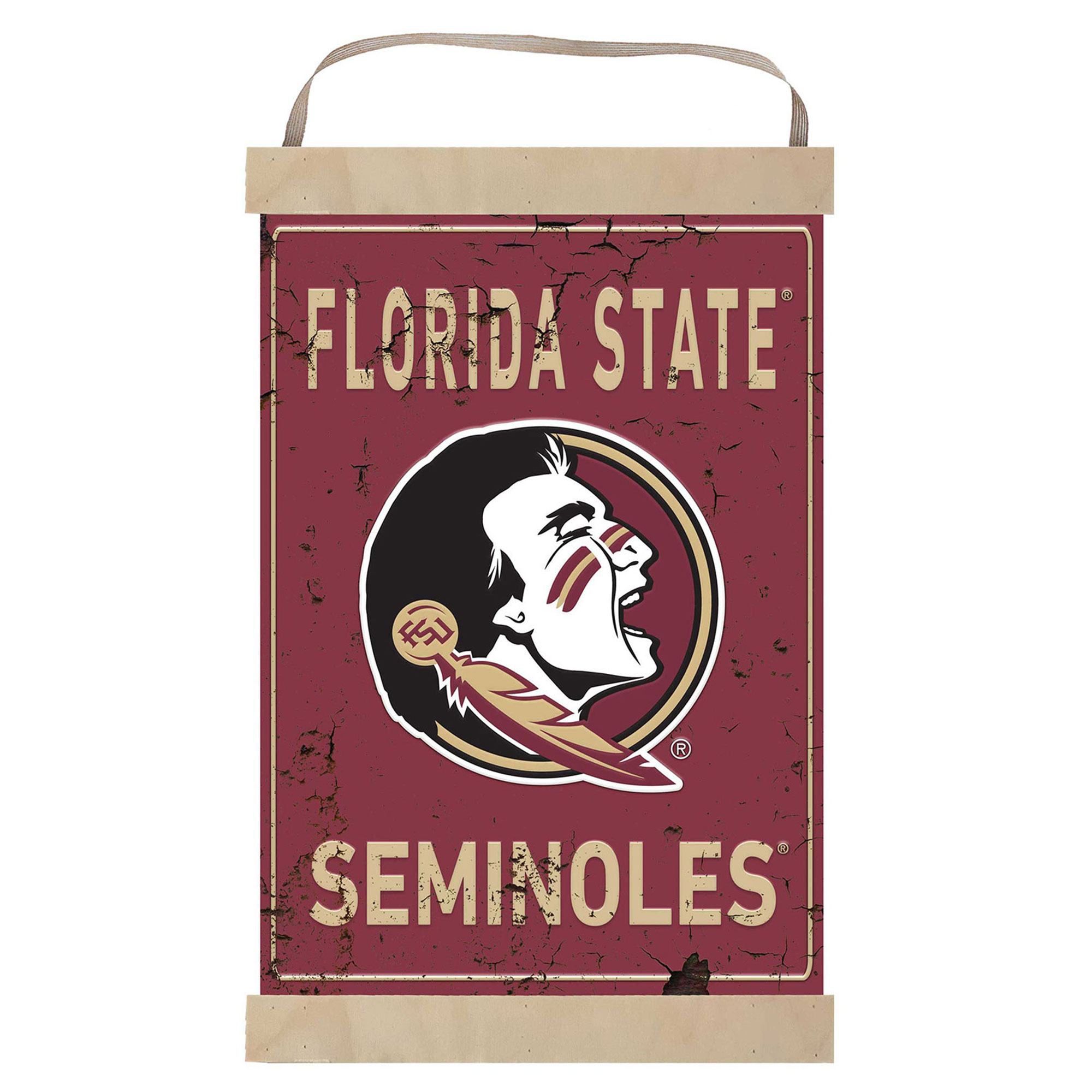Florida State Seminoles Faux Rust Banner Sign