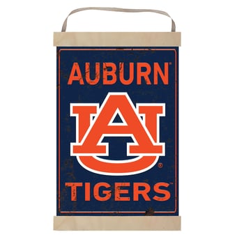Auburn Tigers Faux Rust Banner Sign