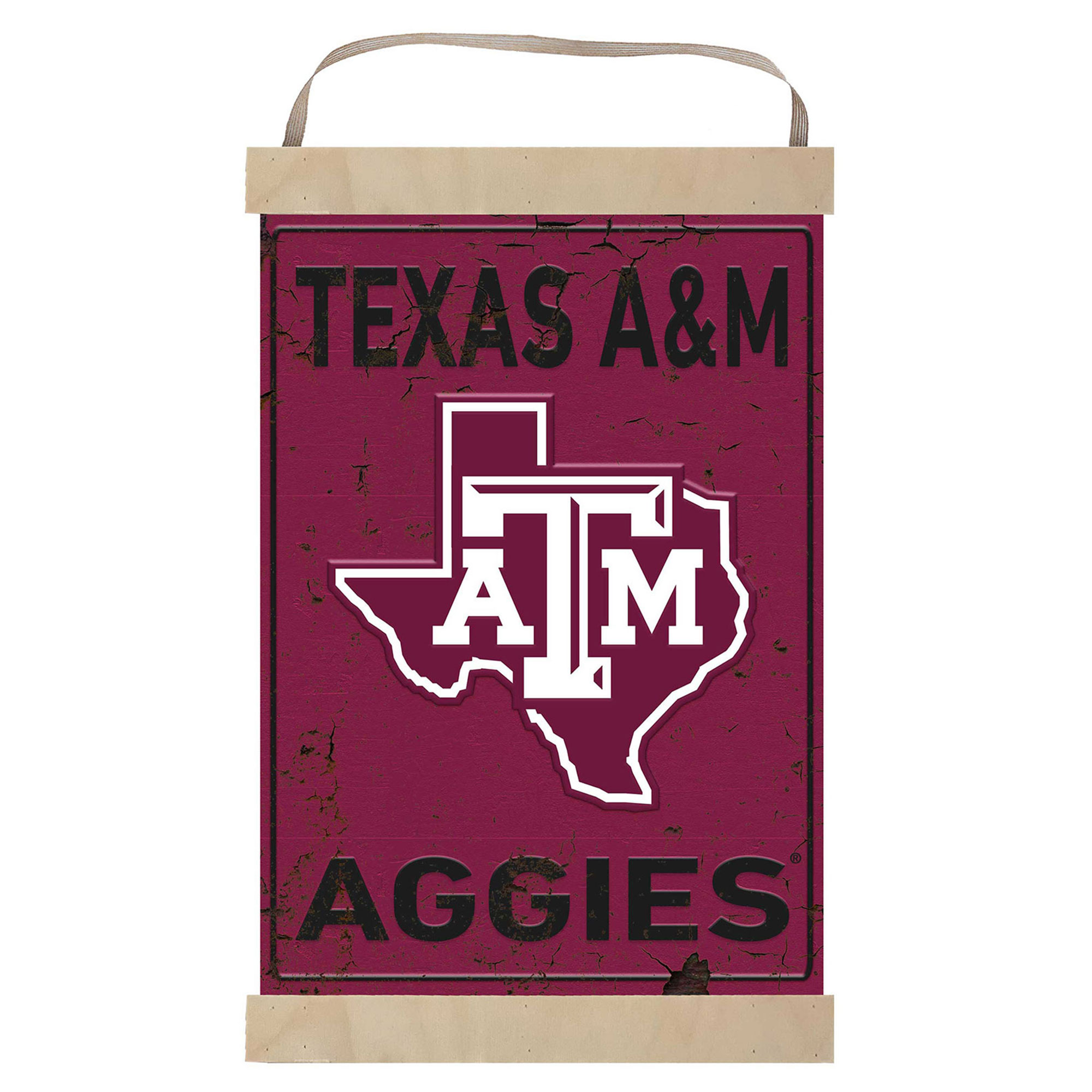 Texas A&M Aggies Faux Rust Banner Sign