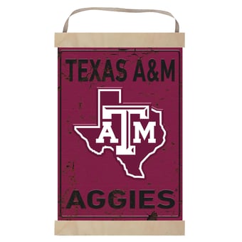 Texas A&M Aggies Faux Rust Banner Sign