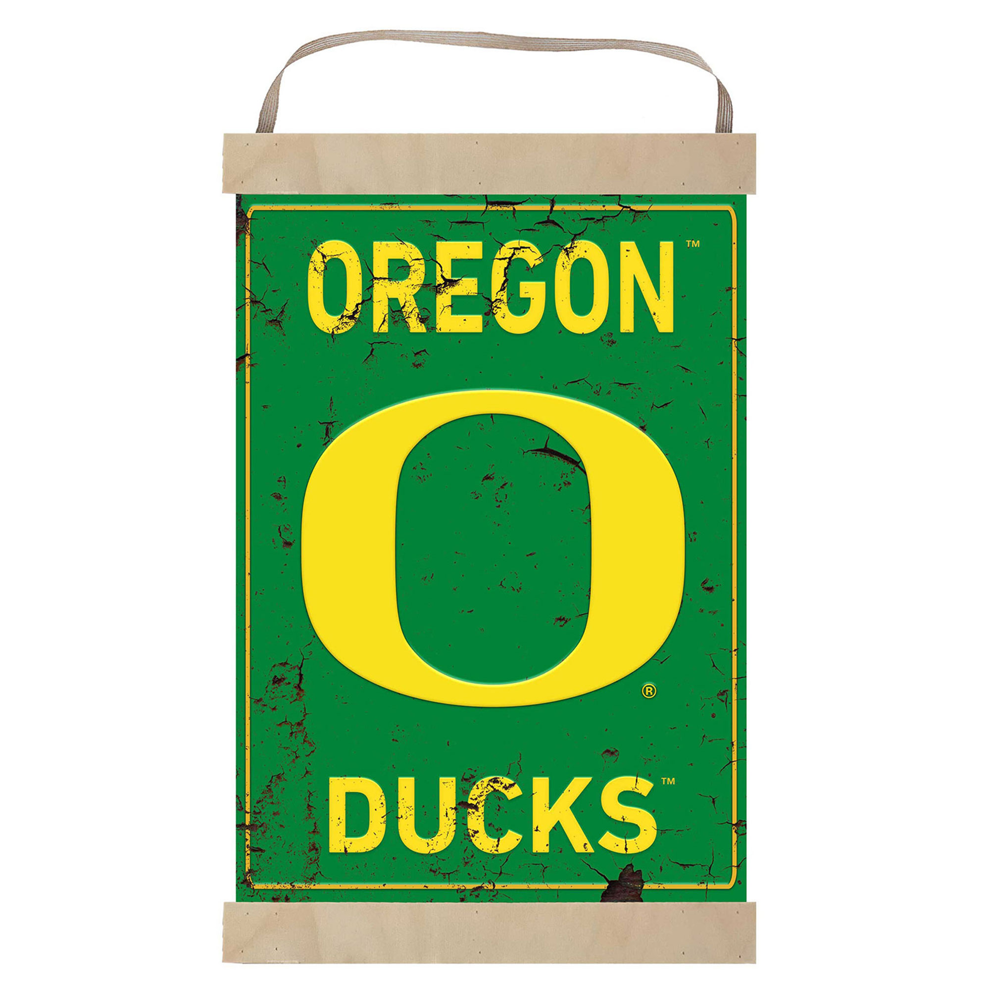 Oregon Ducks Faux Rust Banner Sign