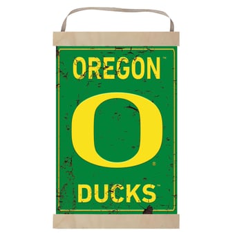 Oregon Ducks Faux Rust Banner Sign