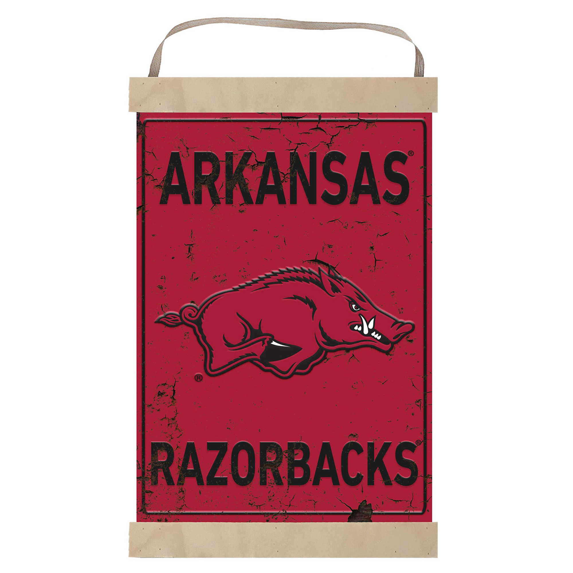 Arkansas Razorbacks Faux Rust Banner Sign