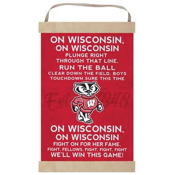 Wisconsin Badgers Fight Song Banner Sign