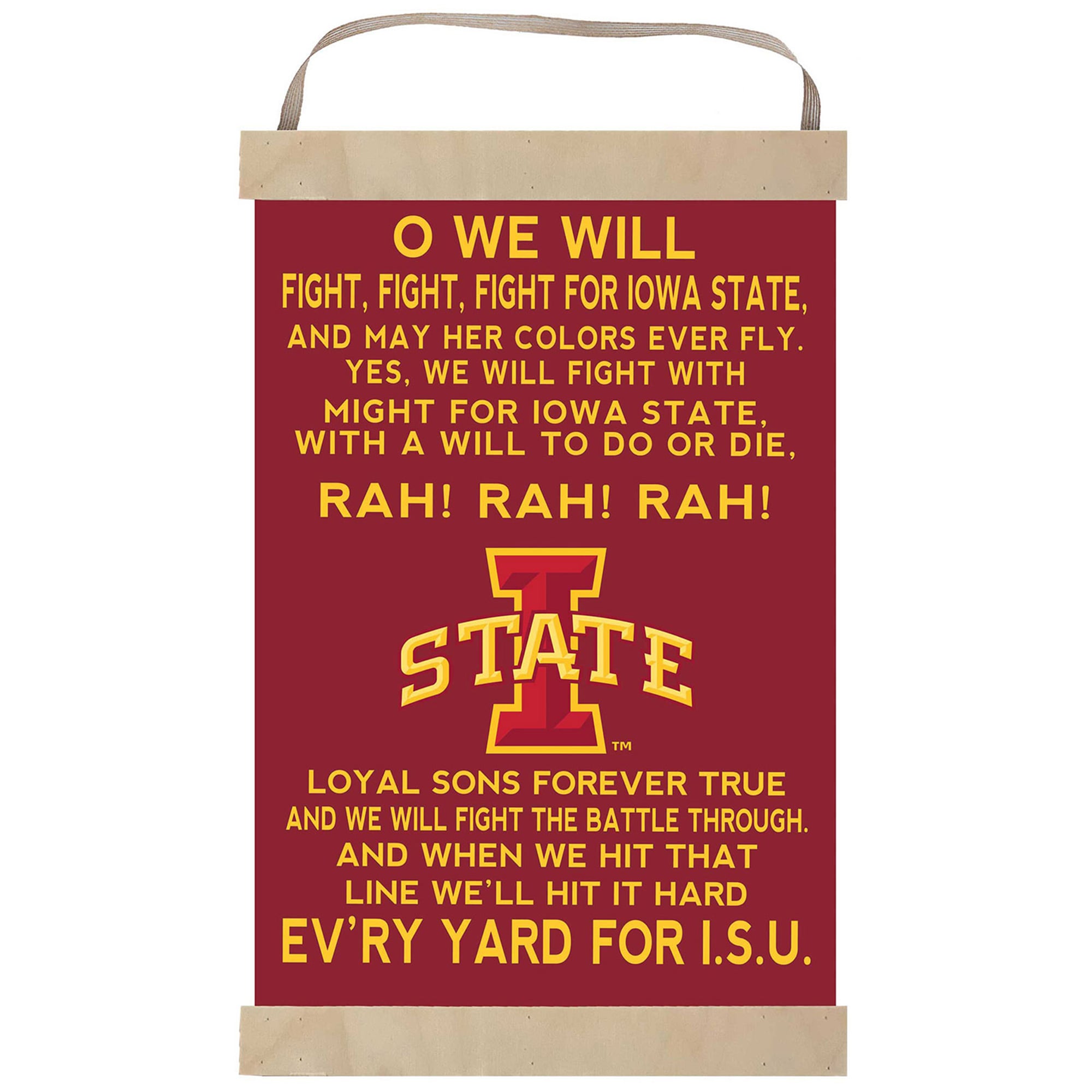 Iowa State Cyclones Fight Song Banner Sign