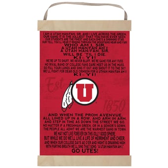 Utah Utes Fight Song Banner Sign