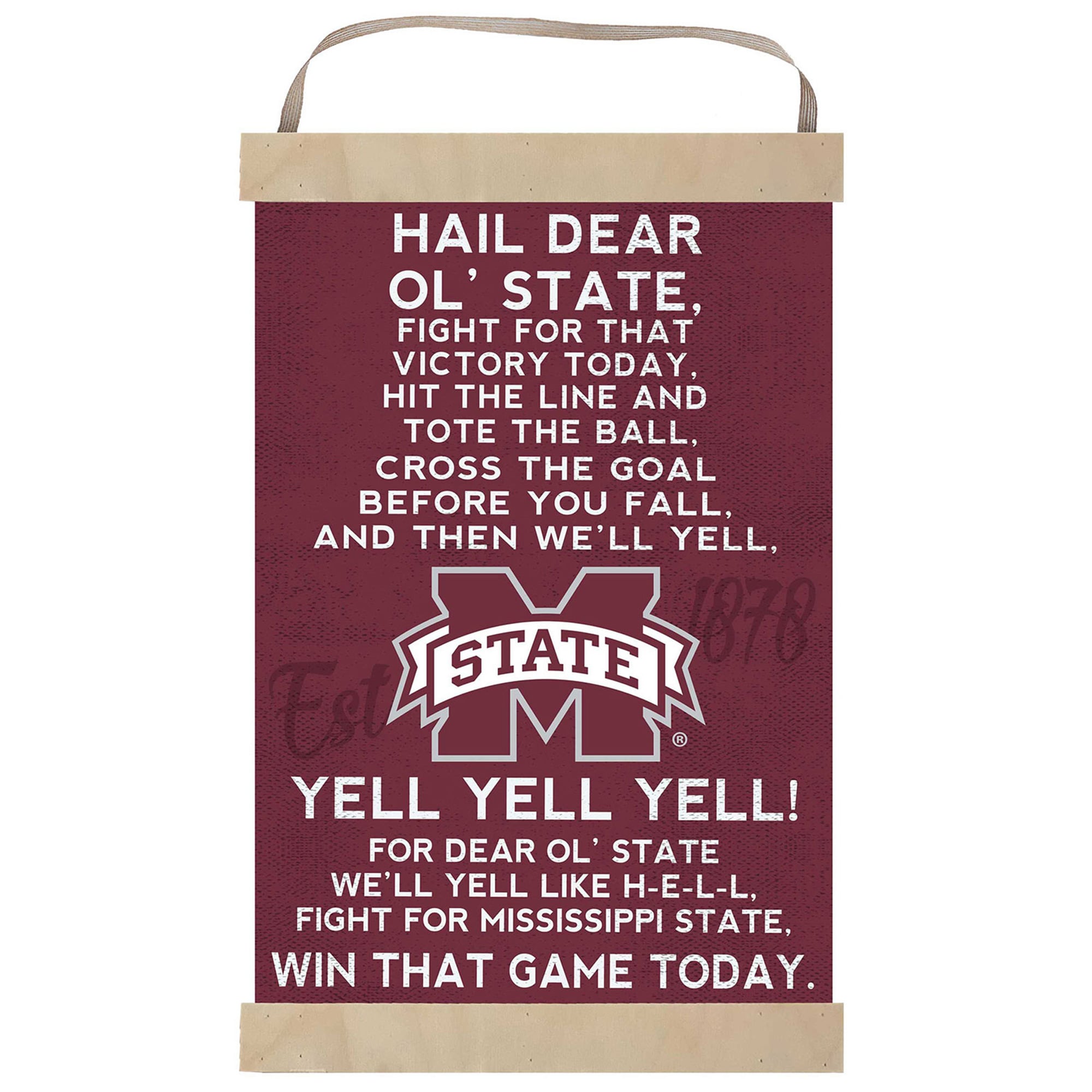Mississippi State Bulldogs Fight Song Banner Sign