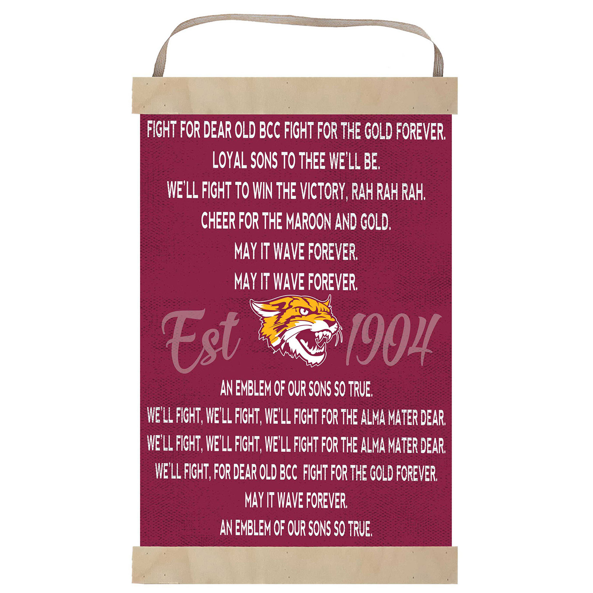 Bethune-Cookman Wildcats Fight Song Banner Sign