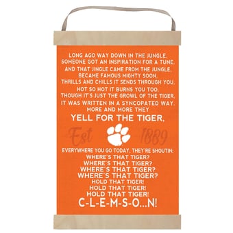 Clemson Tigers Fight Song Banner Sign