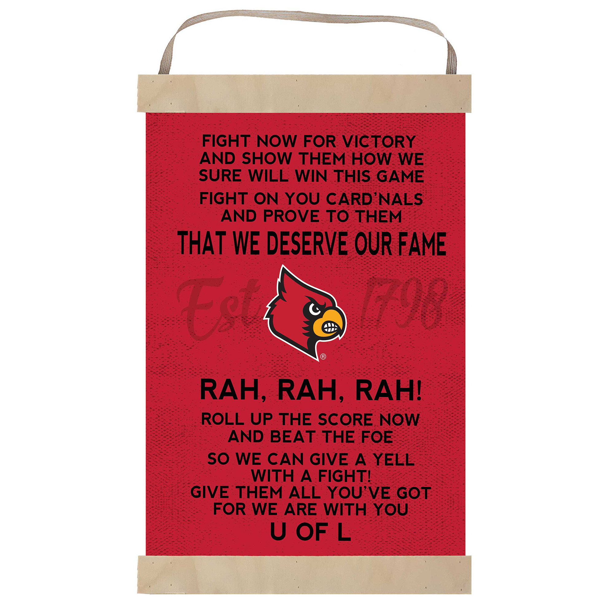 Louisville Cardinals Fight Song Banner Sign