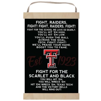 Texas Tech Red Raiders Fight Song Banner Sign