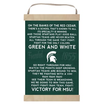 Michigan State Spartans Fight Song Banner Sign