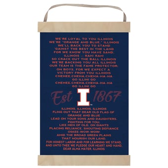 Illinois Fighting Illini Fight Song Banner Sign