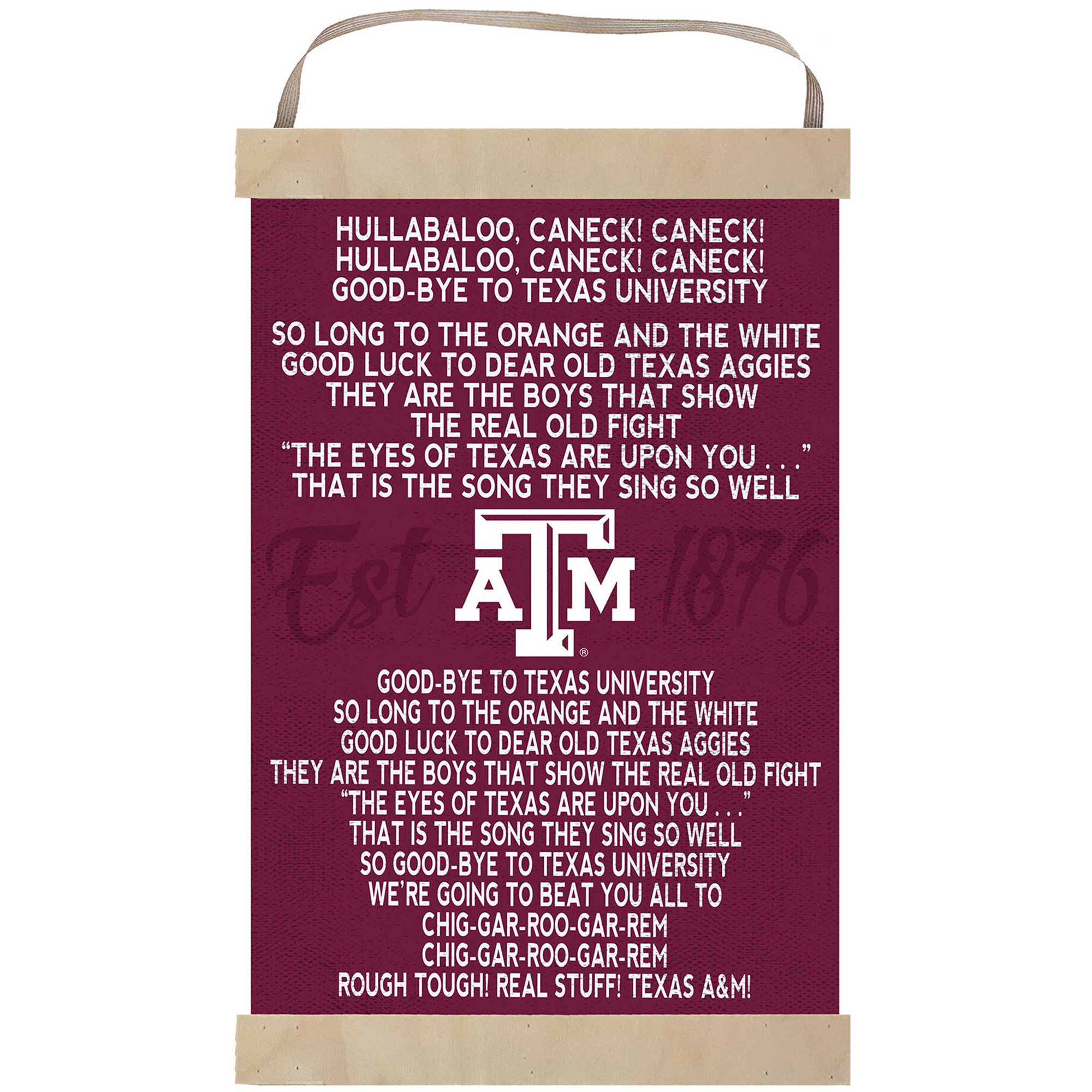 Texas A&M Aggies Fight Song Banner Sign