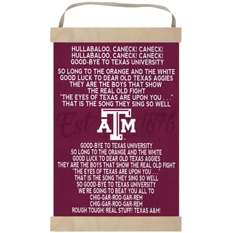 Texas A&M Aggies Fight Song Banner Sign