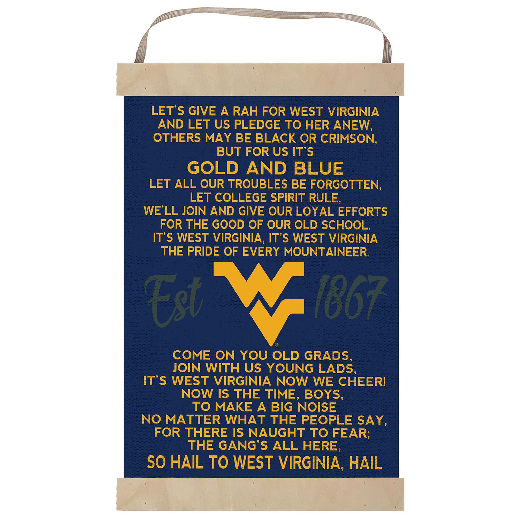 West Virginia Mountaineers Fight Song Banner Sign