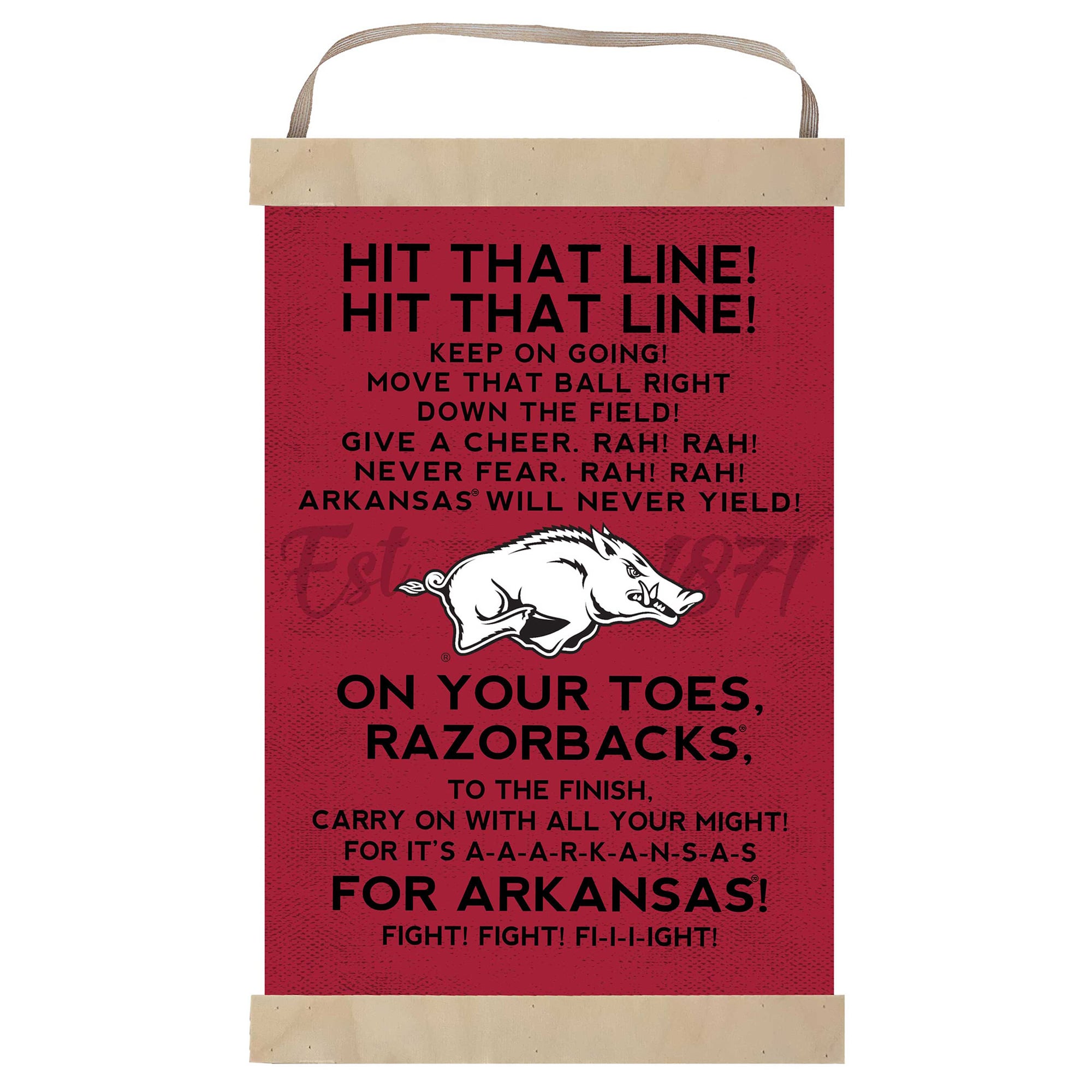 Arkansas Razorbacks Fight Song Banner Sign