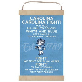 North Carolina Tar Heels Fight Song Banner Sign