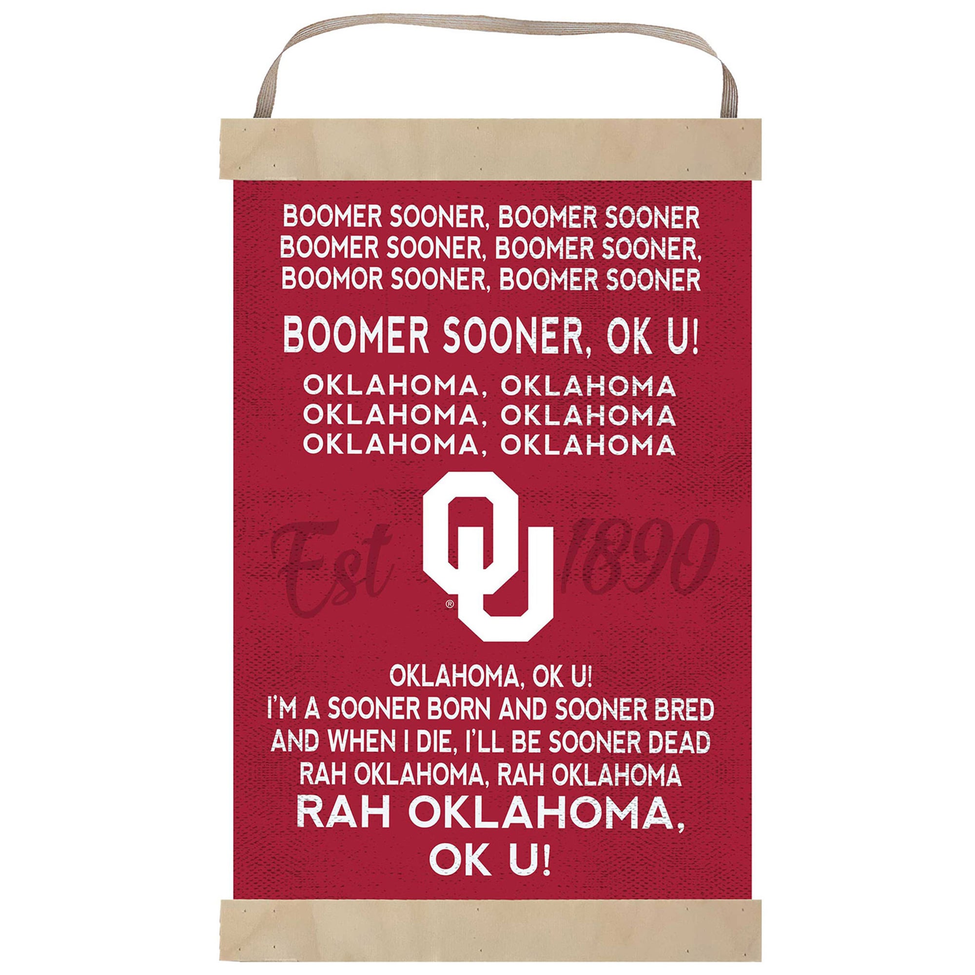 Oklahoma Sooners Fight Song Banner Sign