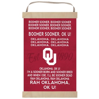 Oklahoma Sooners Fight Song Banner Sign