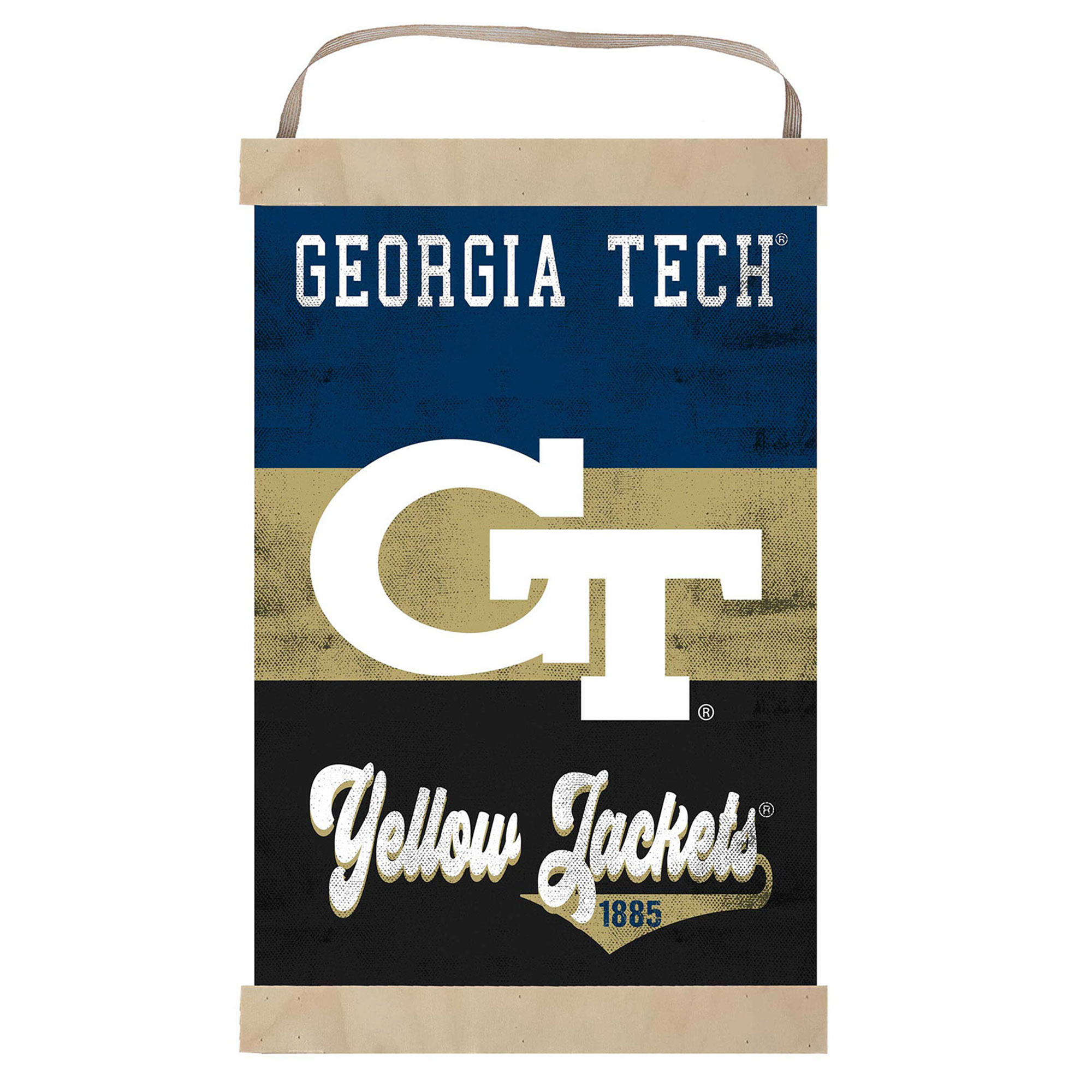 Georgia Tech Yellow Jackets Retro Logo Banner Sign