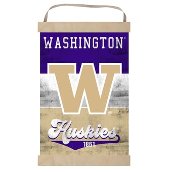 Washington Huskies Retro Logo Banner Sign