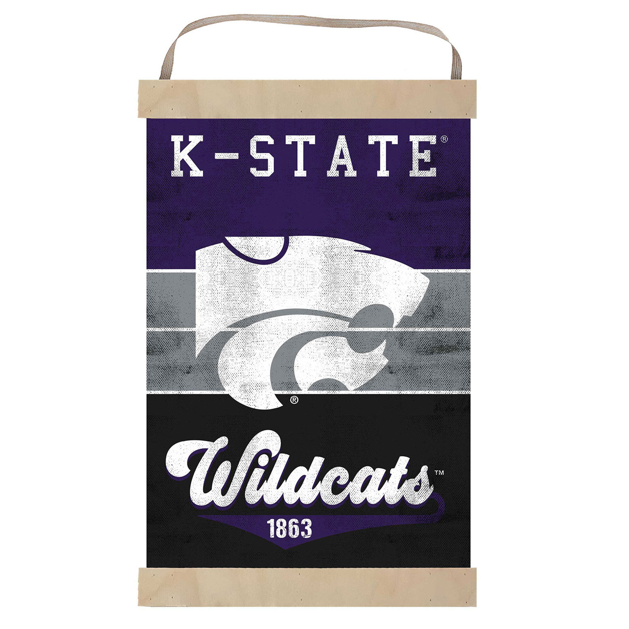 Kansas State Wildcats Retro Logo Banner Sign