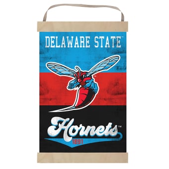 Delaware State Hornets Retro Logo Banner Sign