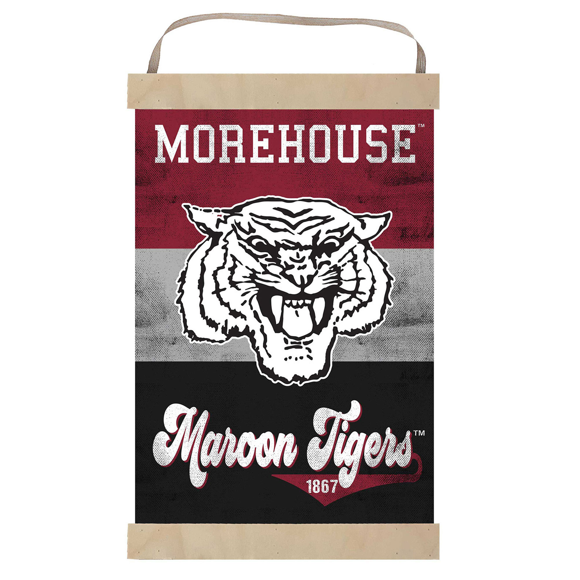 Morehouse Maroon Tigers Retro Logo Banner Sign Morehouse Maroon Tigers Retro Logo Banner Sign