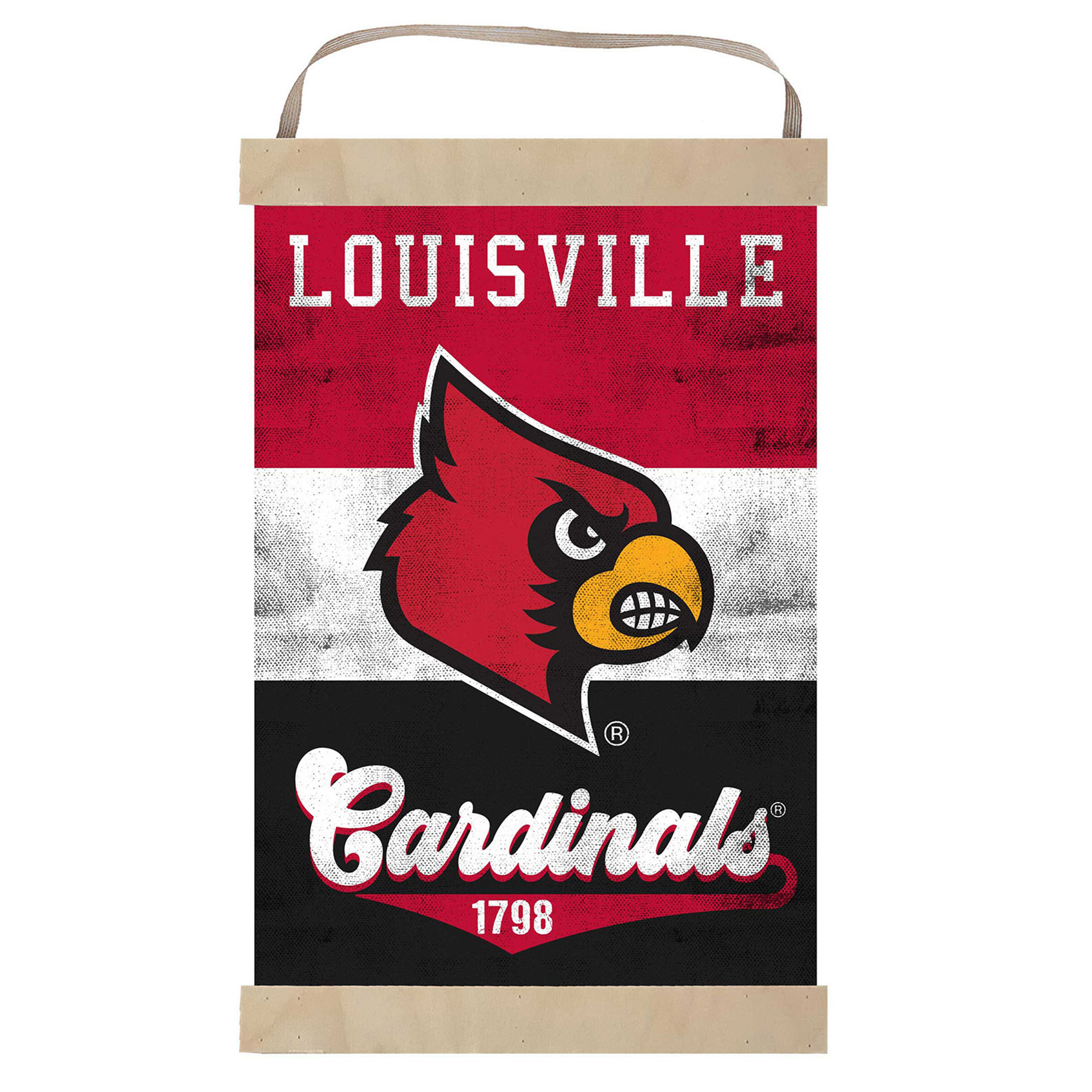 Louisville Cardinals Retro Logo Banner Sign