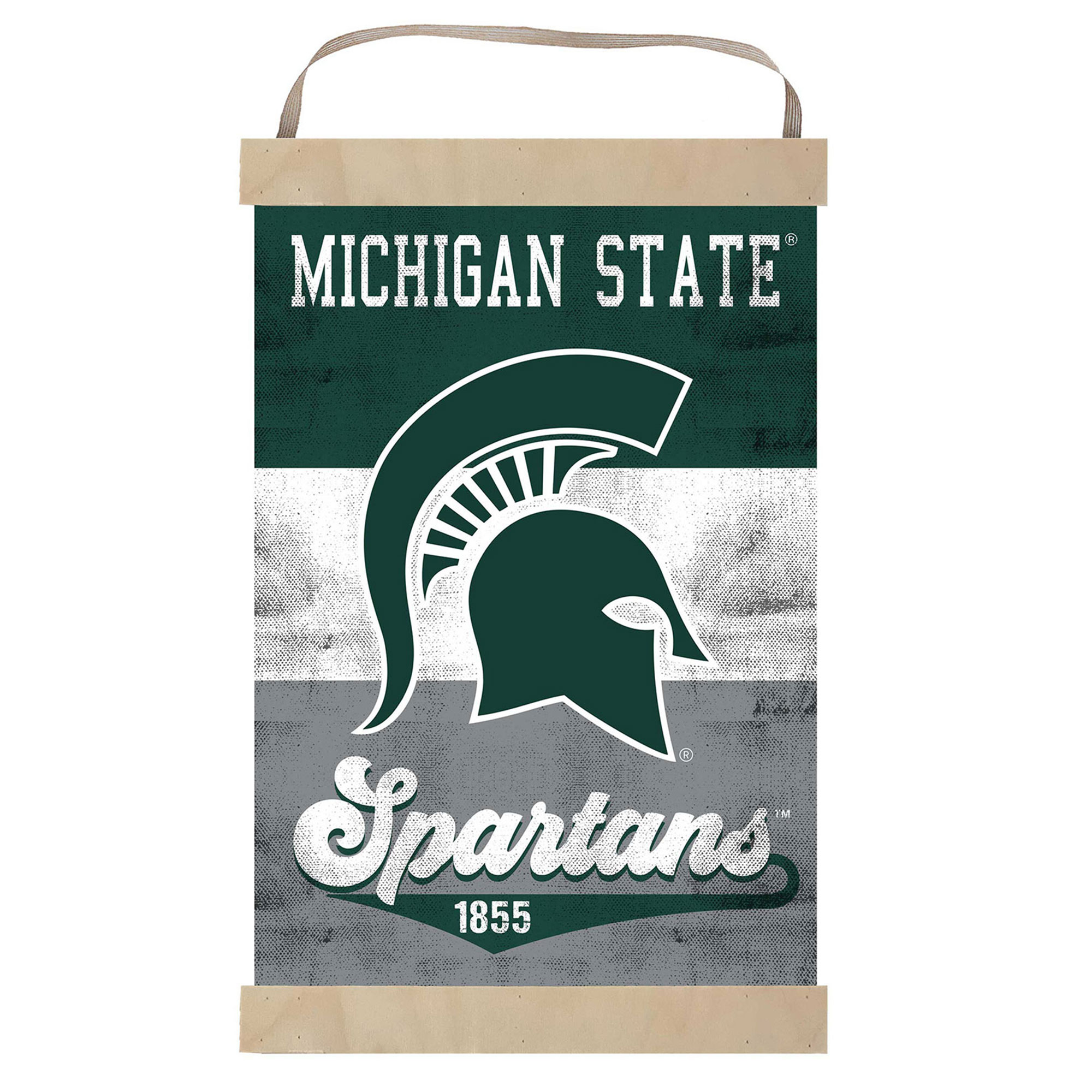 Michigan State Spartans Retro Logo Banner Sign