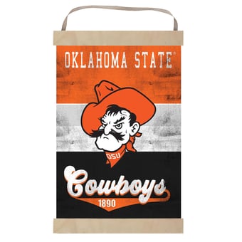 Oklahoma State Cowboys Retro Logo Banner Sign