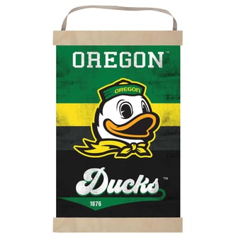 Oregon Ducks Retro Logo Banner Sign