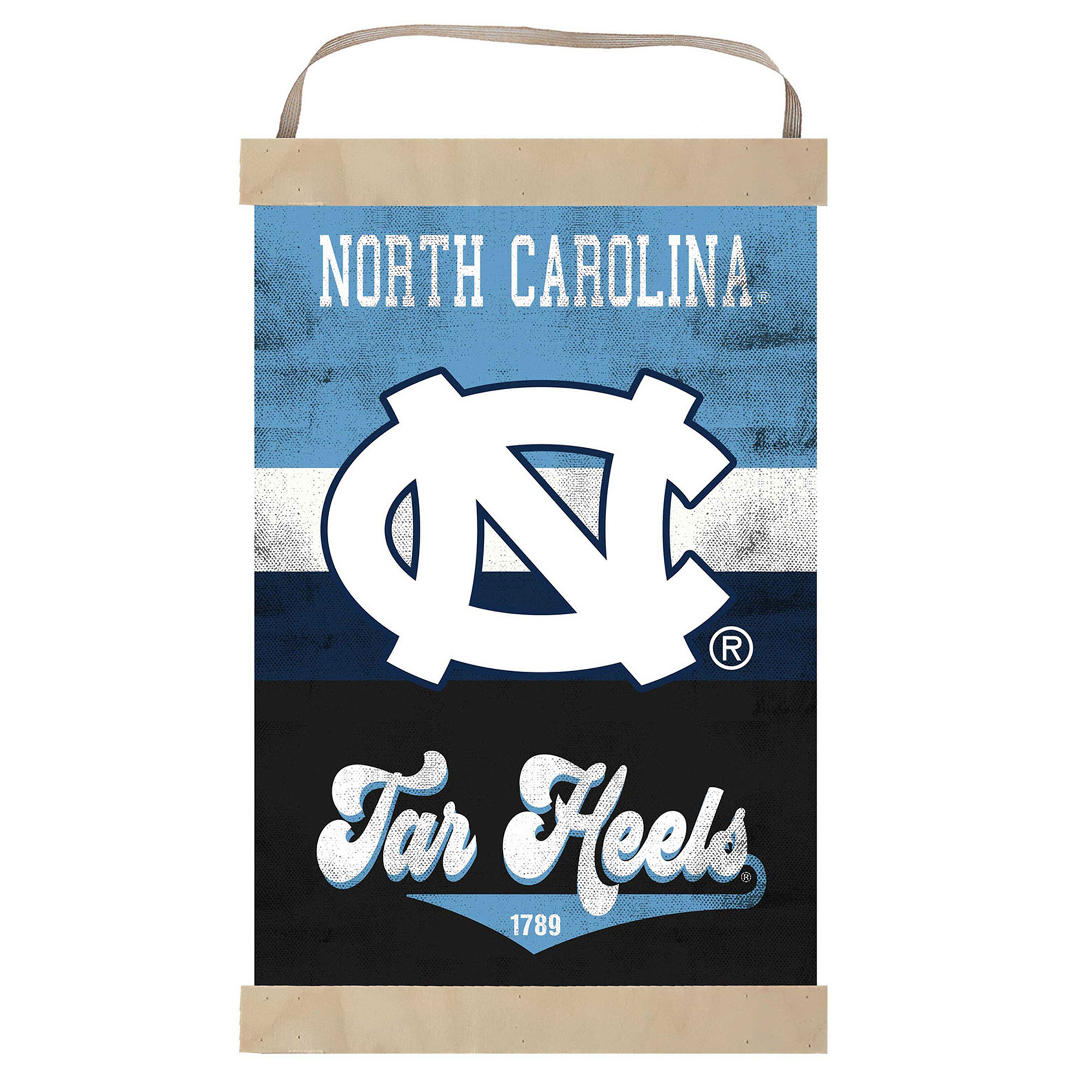 North Carolina Tar Heels Retro Logo Banner Sign