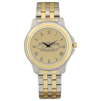 Men's Gold Golden West College Two-Tone Medallion Wristwatch