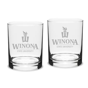 Winona State Warriors 14oz. 2-Piece Classic Double Old-Fashioned Glass Set