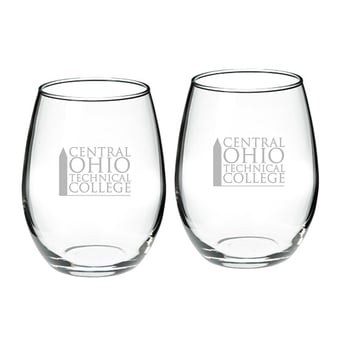 Central Ohio Technical College 21oz. 2-Piece Stemless Wine Glass Set