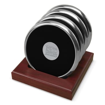 Silver Central Ohio Technical College 4-Piece Coaster Set