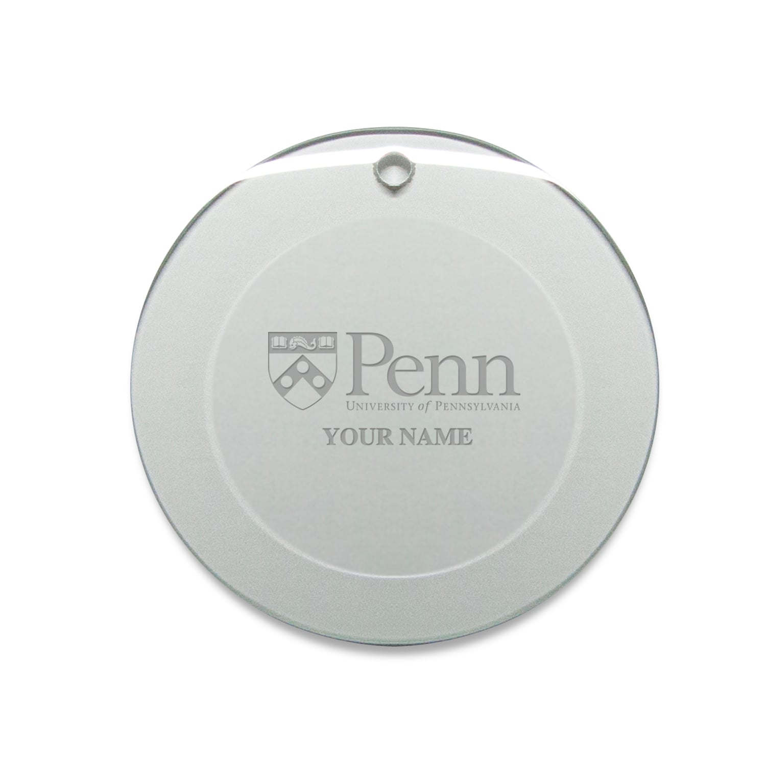 Pennsylvania Quakers Personalized 3'' Round Glass Ornament