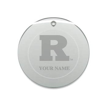 Rutgers Scarlet Knights Personalized 3'' Round Glass Ornament