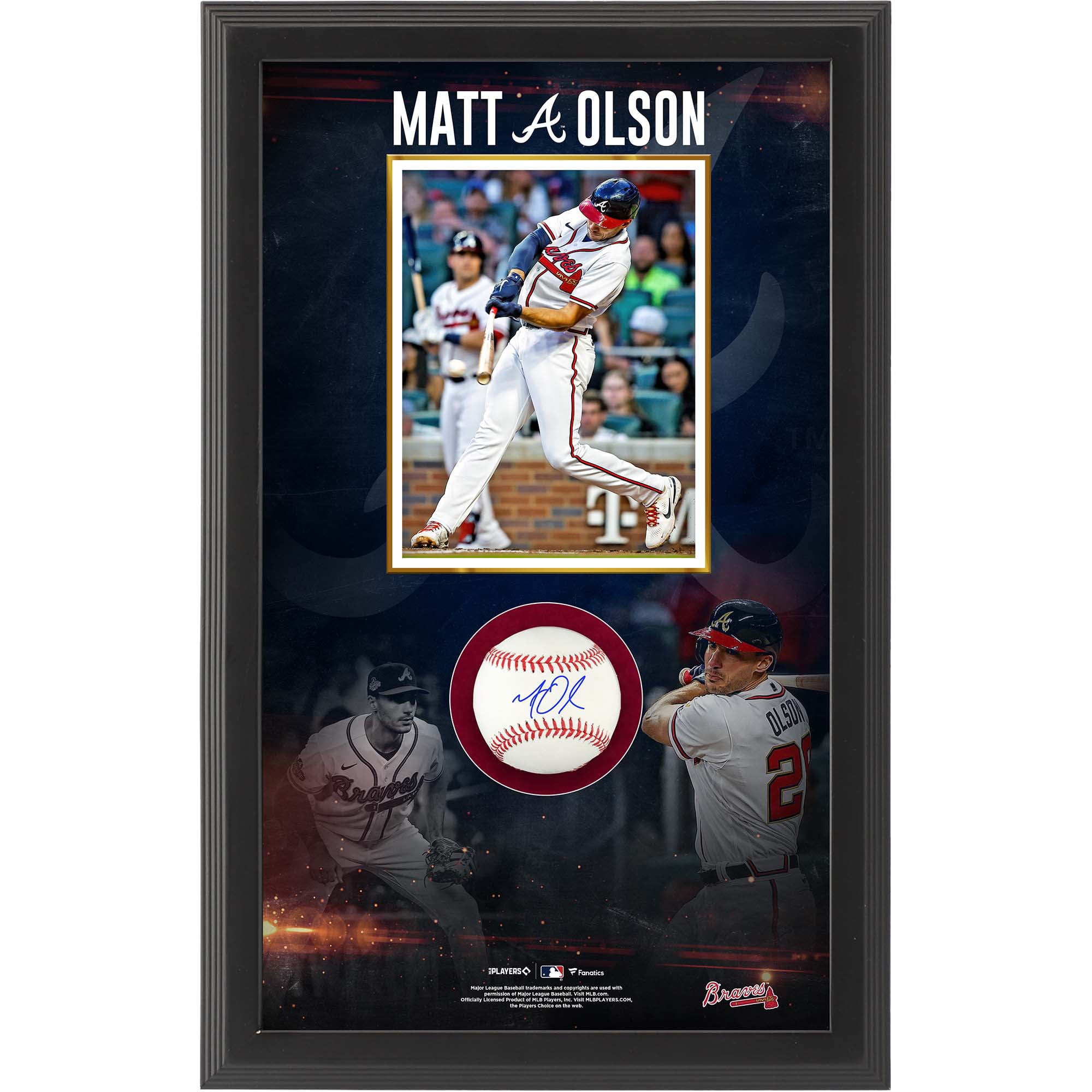 Matt Olson Atlanta Braves Autographed Baseball Shadow Box