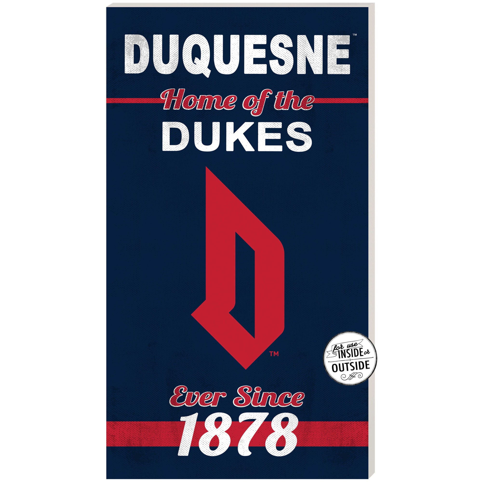 Navy Duquesne Dukes 11'' x 20'' Home Of The Sign