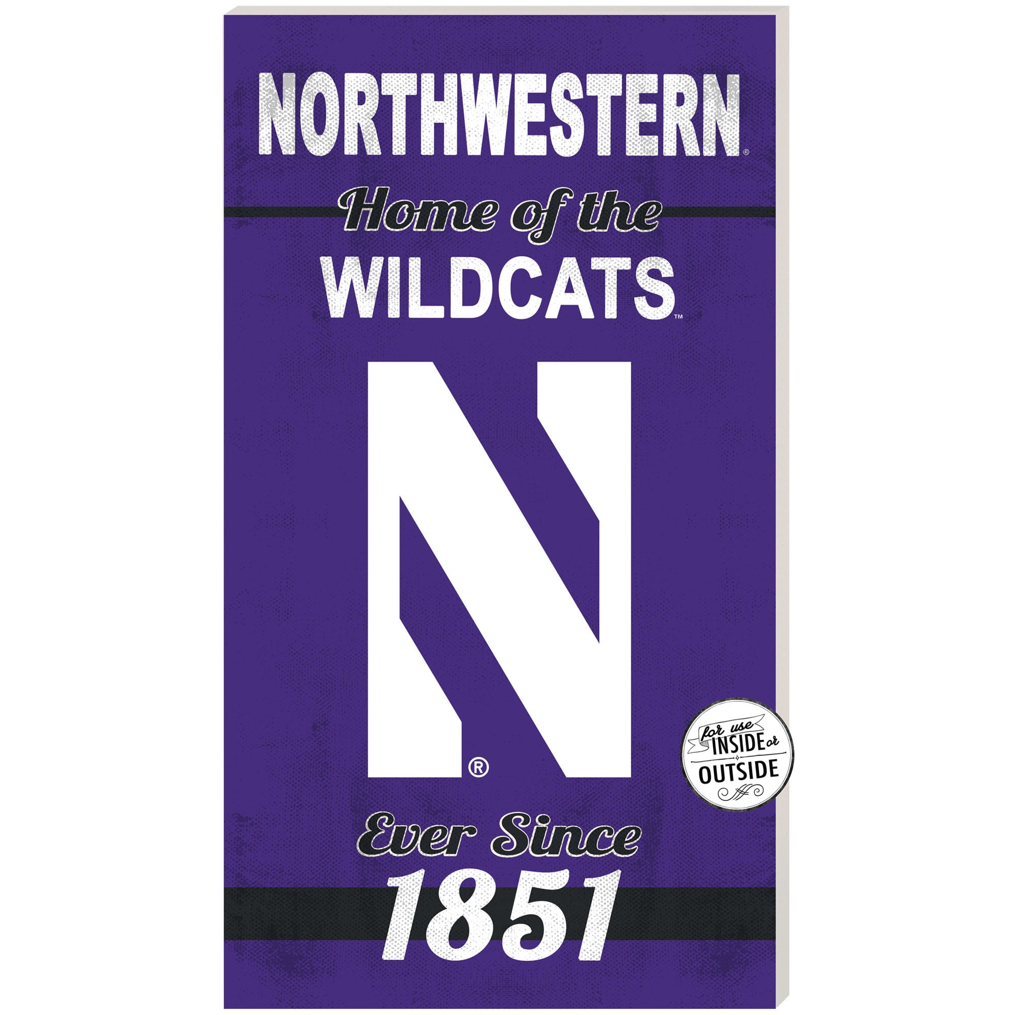 Purple Northwestern Wildcats 11'' x 20'' Home Of The Sign
