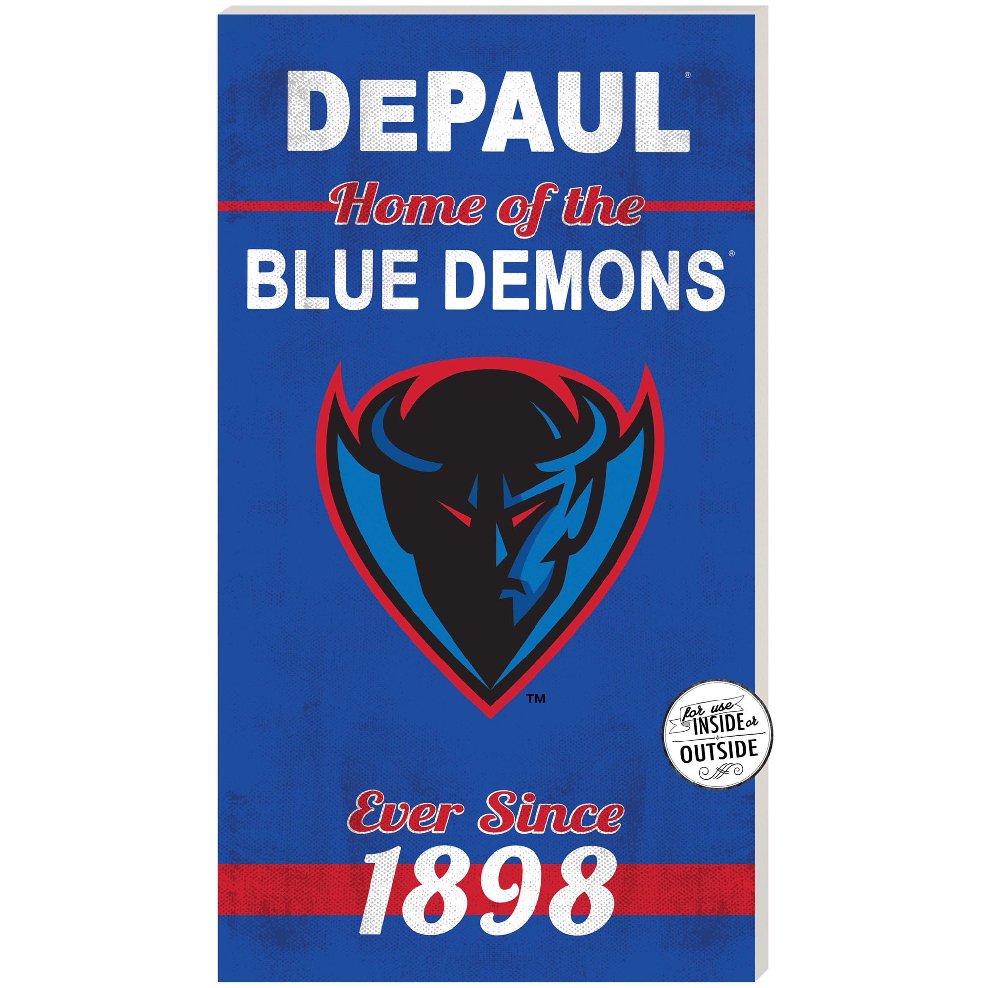 Blue DePaul Blue Demons 11'' x 20'' Home Of The Sign