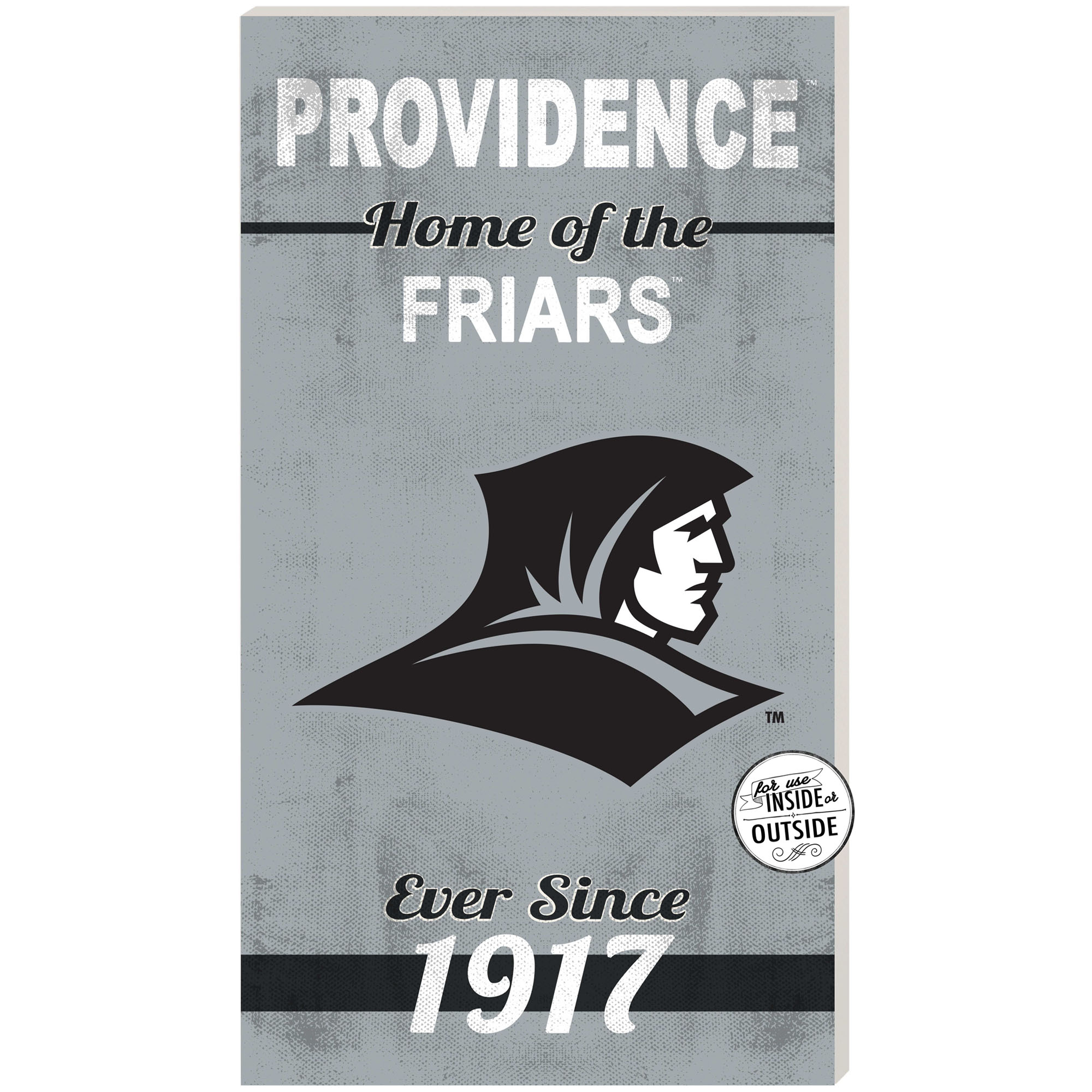 Silver Providence Friars 11'' x 20'' Home Of The Sign