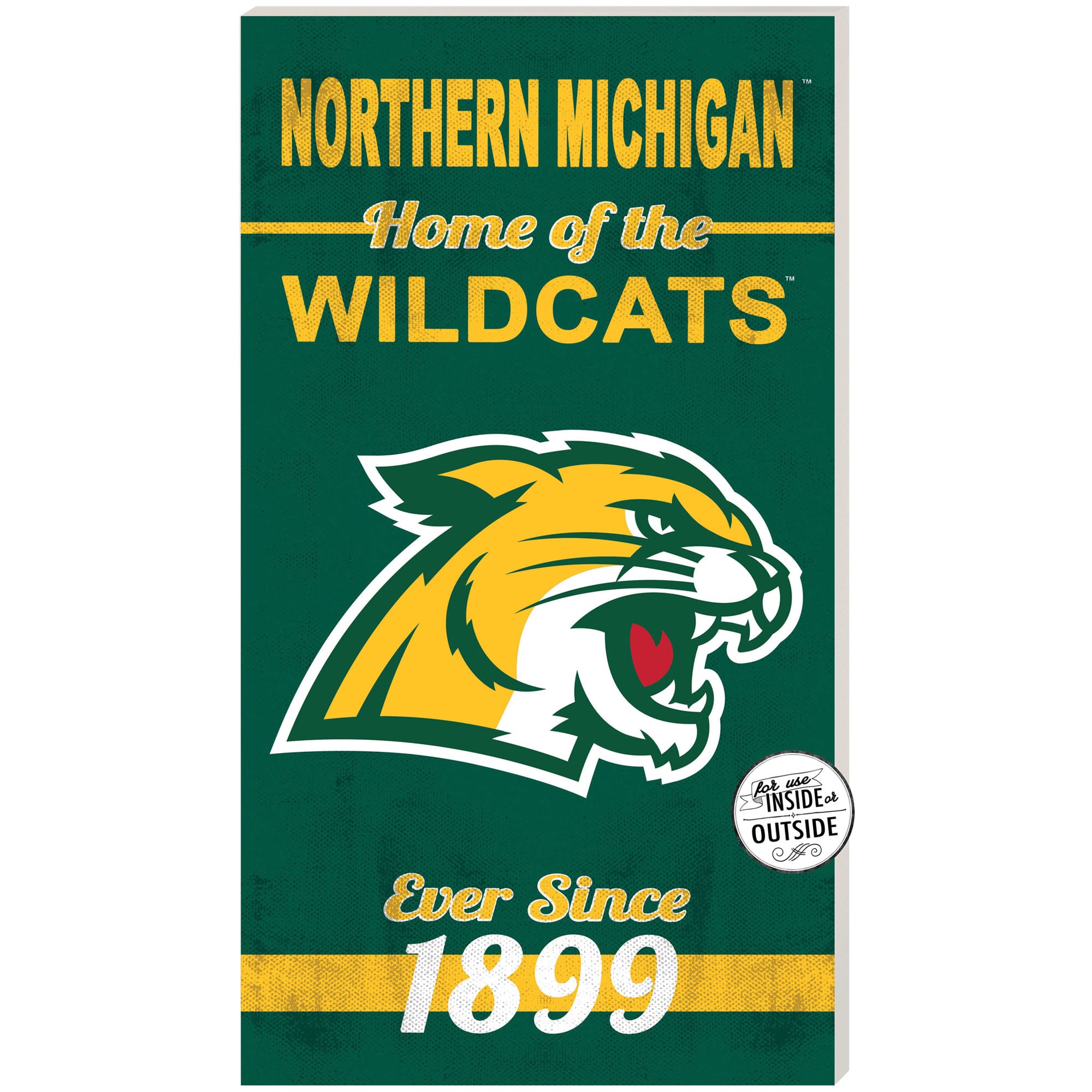 Green Northern Michigan Wildcats 11'' x 20'' Home Of The Sign