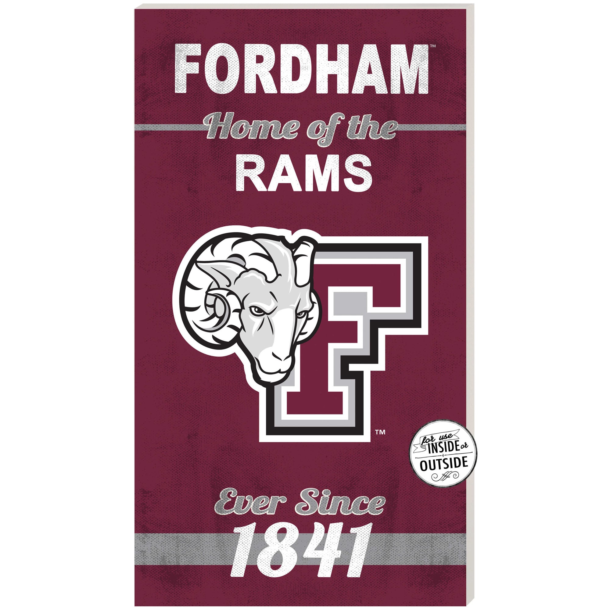 Maroon Fordham Rams 11'' x 20'' Home Of The Sign