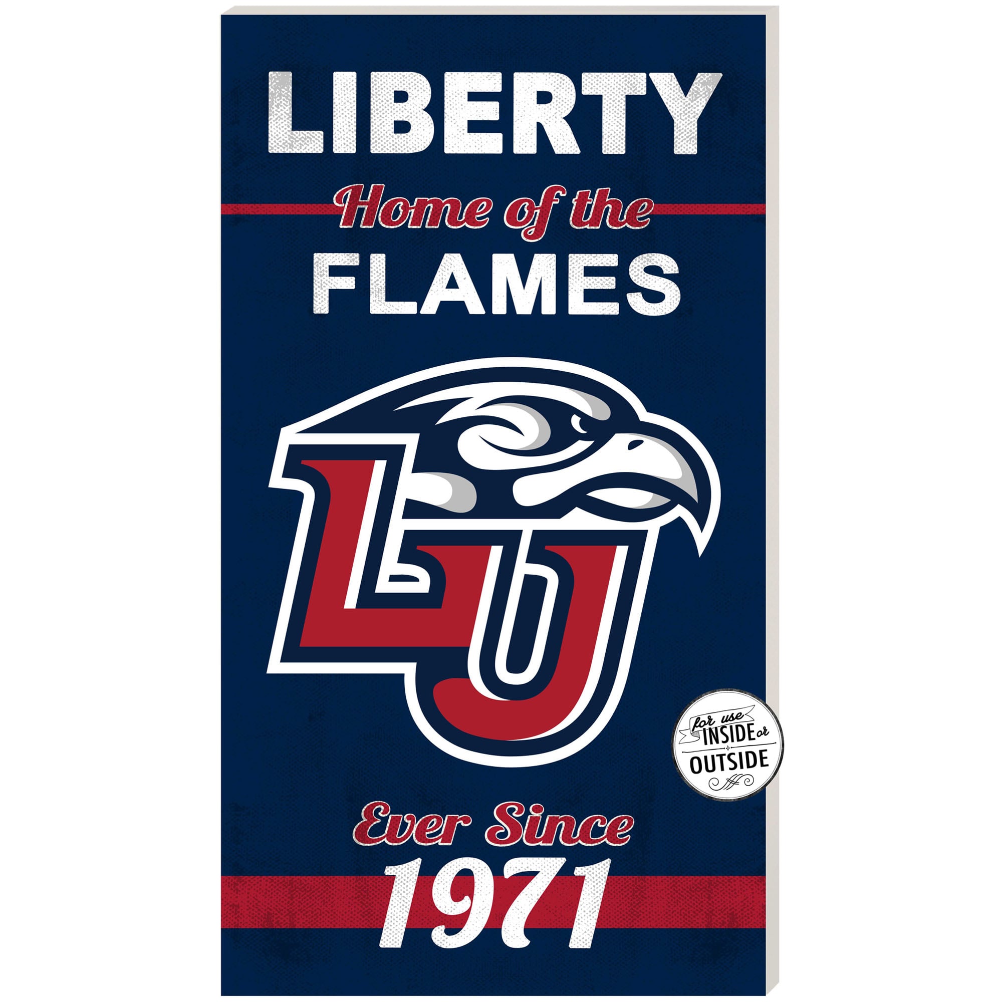Navy Liberty Flames 11'' x 20'' Home Of The Sign