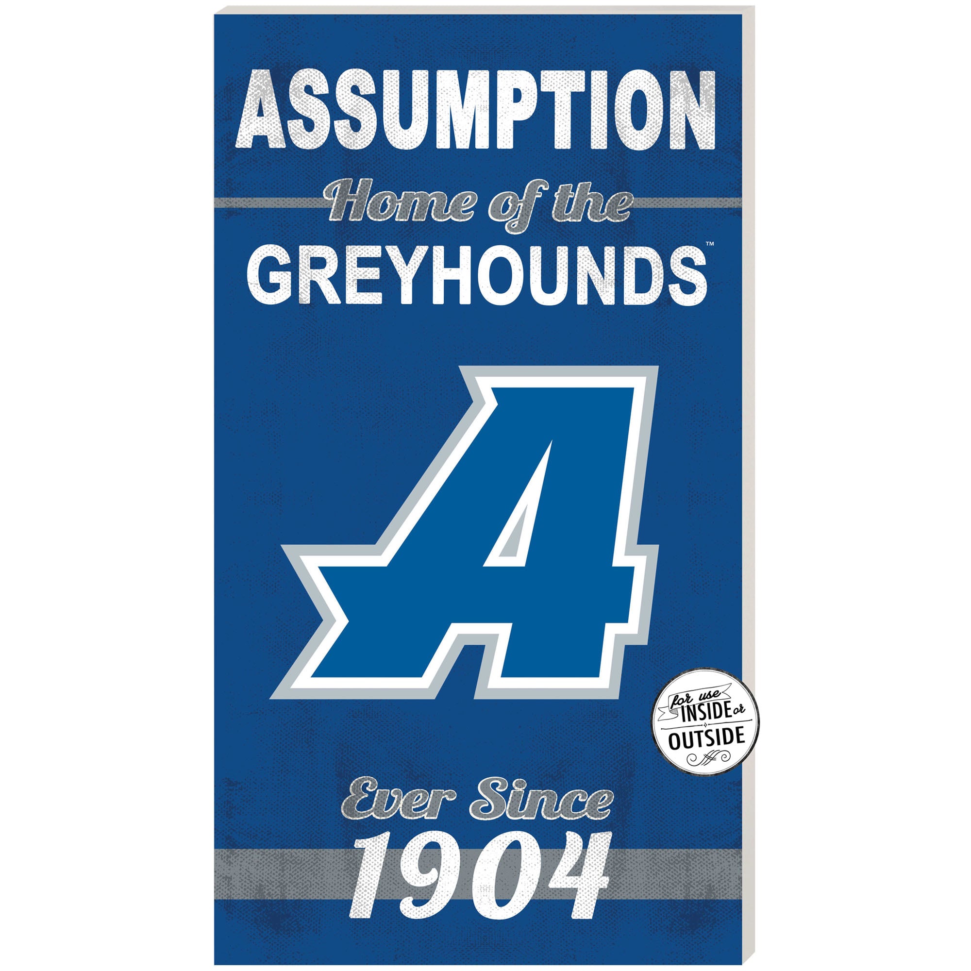 Blue Assumption Greyhounds 11'' x 20'' Home Of The Sign